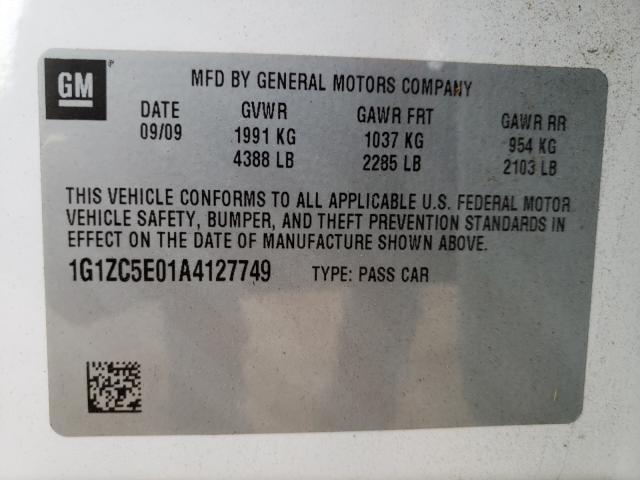 Photo 9 VIN: 1G1ZC5E01A4127749 - CHEVROLET MALIBU 1LT 