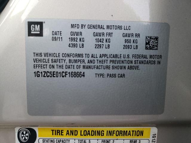 Photo 11 VIN: 1G1ZC5E01CF168664 - CHEVROLET MALIBU 1LT 