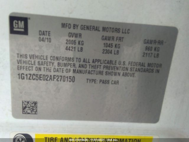 Photo 8 VIN: 1G1ZC5E02AF270150 - CHEVROLET MALIBU 