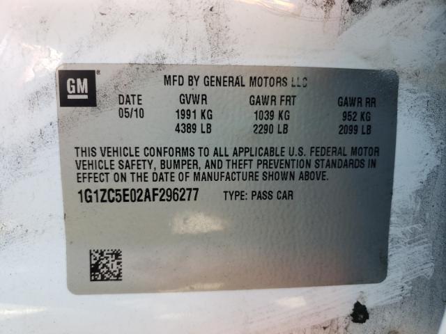 Photo 9 VIN: 1G1ZC5E02AF296277 - CHEVROLET MALIBU 1LT 