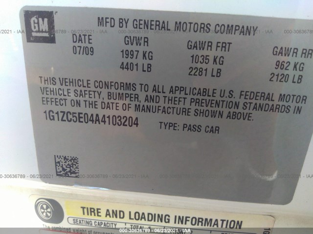 Photo 8 VIN: 1G1ZC5E04A4103204 - CHEVROLET MALIBU 