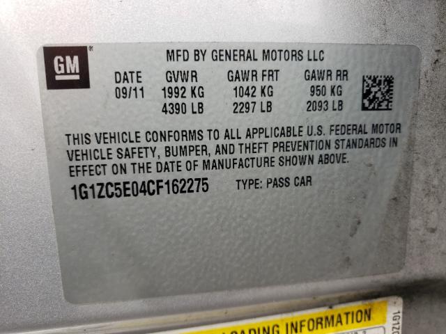 Photo 9 VIN: 1G1ZC5E04CF162275 - CHEVROLET MALIBU 1LT 