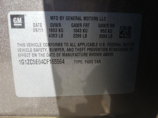 Photo 9 VIN: 1G1ZC5E04CF165564 - CHEVROLET MALIBU 1LT 