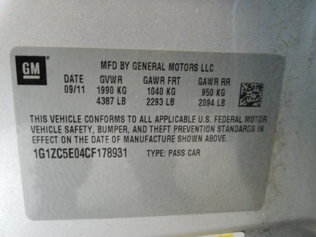 Photo 9 VIN: 1G1ZC5E04CF178931 - CHEVROLET MALIBU 1LT 