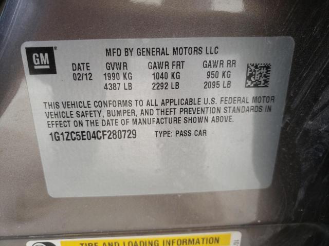 Photo 9 VIN: 1G1ZC5E04CF280729 - CHEVROLET MALIBU 1LT 