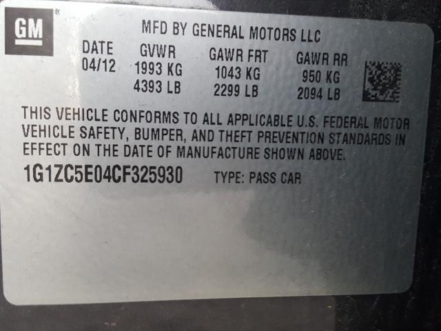 Photo 9 VIN: 1G1ZC5E04CF325930 - CHEVROLET MALIBU 1LT 