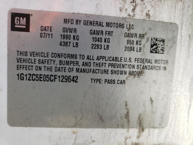 Photo 9 VIN: 1G1ZC5E05CF129642 - CHEVROLET MALIBU 1LT 