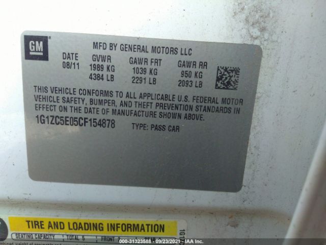 Photo 8 VIN: 1G1ZC5E05CF154878 - CHEVROLET MALIBU 