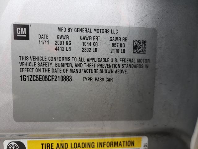 Photo 9 VIN: 1G1ZC5E05CF210883 - CHEVROLET MALIBU 1LT 