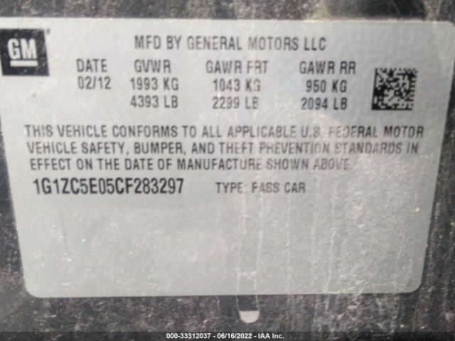 Photo 8 VIN: 1G1ZC5E05CF283297 - CHEVROLET MALIBU 