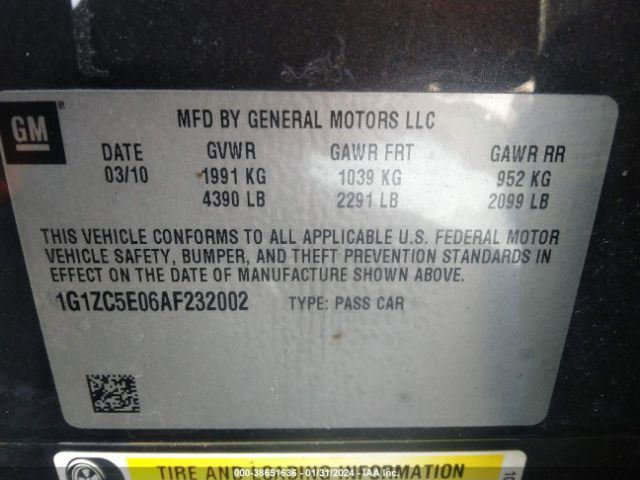 Photo 8 VIN: 1G1ZC5E06AF232002 - CHEVROLET MALIBU 