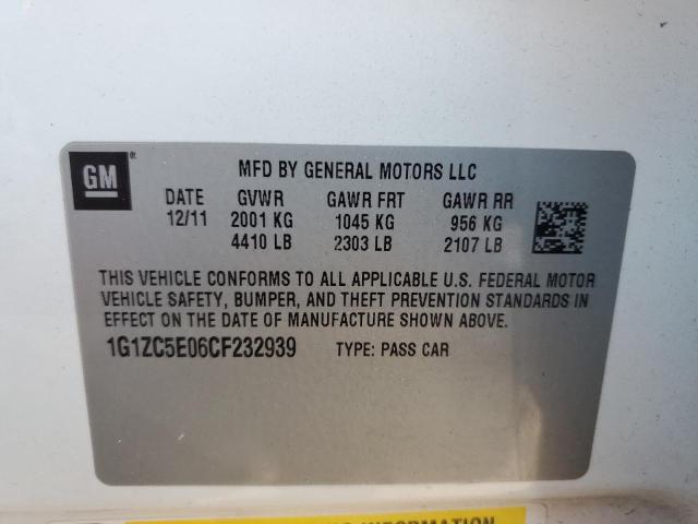 Photo 9 VIN: 1G1ZC5E06CF232939 - CHEVROLET MALIBU 1LT 