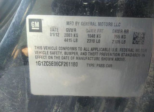 Photo 8 VIN: 1G1ZC5E06CF261180 - CHEVROLET MALIBU 