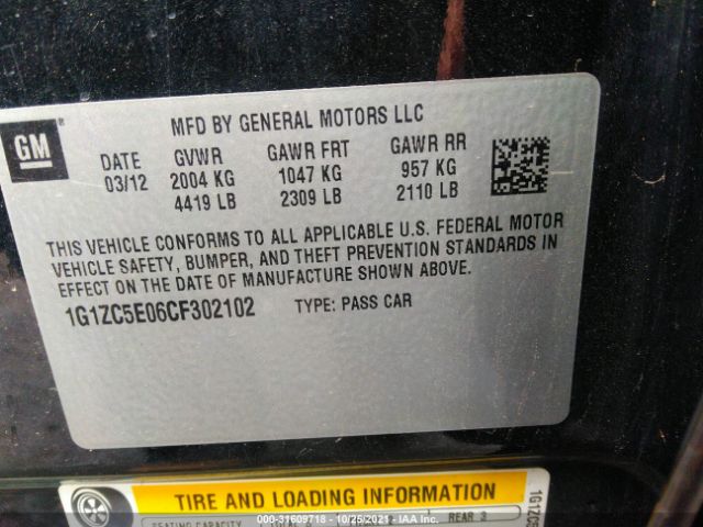 Photo 8 VIN: 1G1ZC5E06CF302102 - CHEVROLET MALIBU 