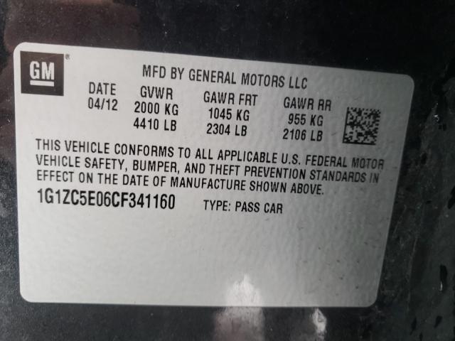 Photo 9 VIN: 1G1ZC5E06CF341160 - CHEVROLET MALIBU 