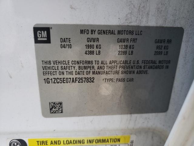 Photo 9 VIN: 1G1ZC5E07AF257832 - CHEVROLET MALIBU 1LT 