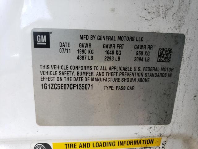 Photo 11 VIN: 1G1ZC5E07CF135071 - CHEVROLET MALIBU 1LT 