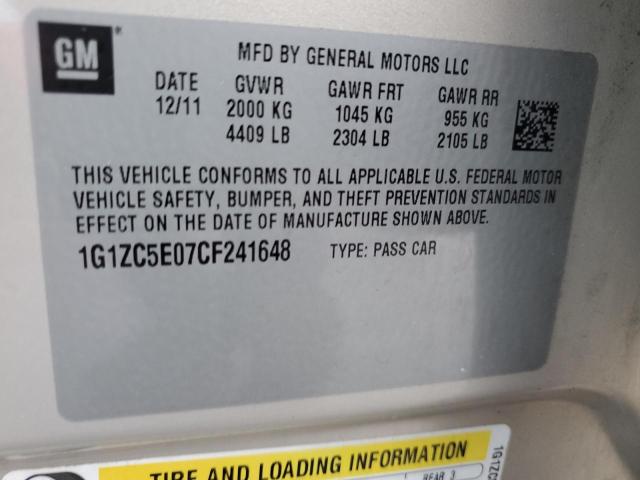 Photo 12 VIN: 1G1ZC5E07CF241648 - CHEVROLET MALIBU 