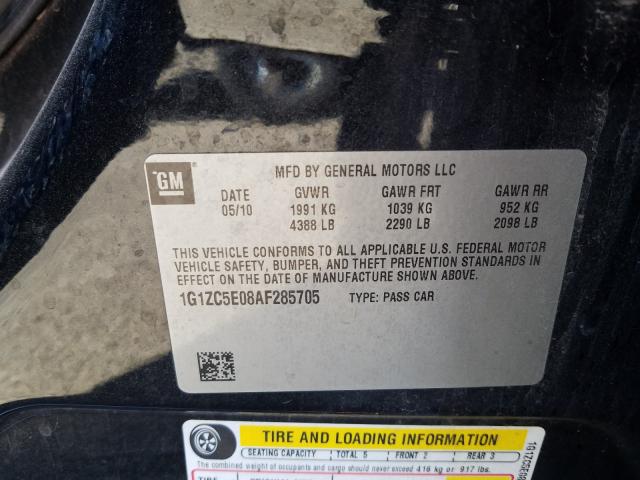 Photo 9 VIN: 1G1ZC5E08AF285705 - CHEVROLET MALIBU 1LT 