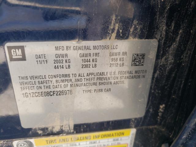 Photo 9 VIN: 1G1ZC5E08CF226978 - CHEVROLET MALIBU 1LT 