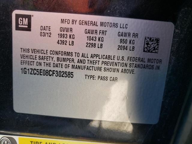 Photo 9 VIN: 1G1ZC5E08CF302585 - CHEVROLET MALIBU 1LT 