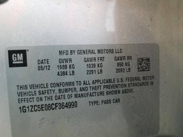 Photo 9 VIN: 1G1ZC5E08CF364990 - CHEVROLET MALIBU 1LT 