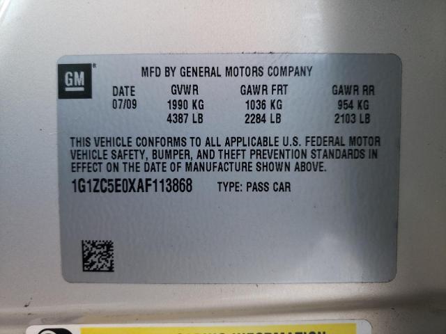 Photo 12 VIN: 1G1ZC5E0XAF113868 - CHEVROLET MALIBU 1LT 