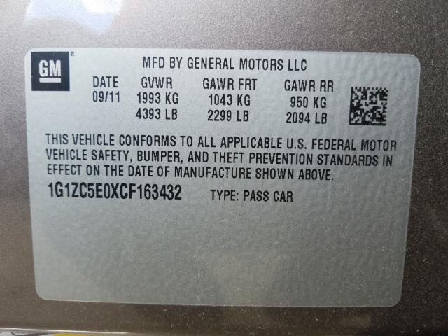 Photo 9 VIN: 1G1ZC5E0XCF163432 - CHEVROLET MALIBU 1LT 