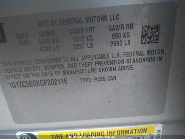 Photo 8 VIN: 1G1ZC5E0XCF202116 - CHEVROLET MALIBU 