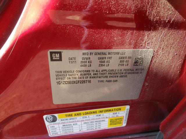 Photo 9 VIN: 1G1ZC5E0XCF228716 - CHEVROLET MALIBU 1LT 