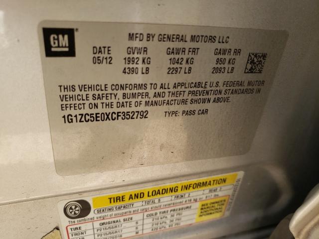 Photo 9 VIN: 1G1ZC5E0XCF352792 - CHEVROLET MALIBU 1LT 