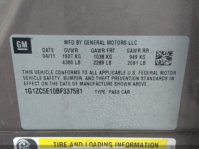 Photo 8 VIN: 1G1ZC5E10BF337581 - CHEVROLET MALIBU 