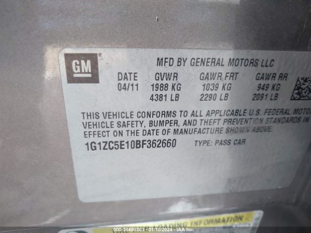 Photo 8 VIN: 1G1ZC5E10BF362660 - CHEVROLET MALIBU 