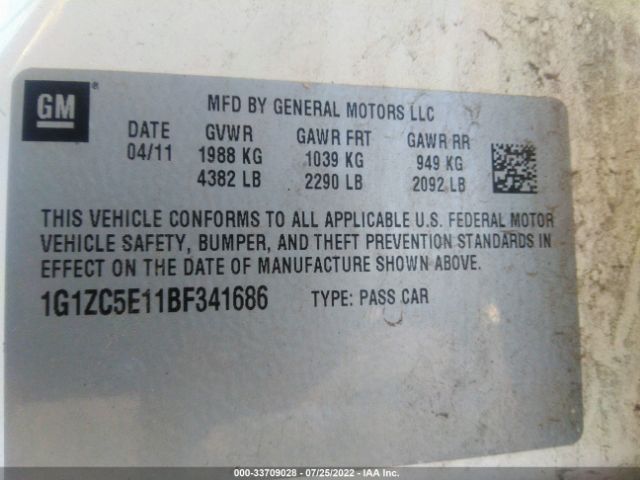 Photo 8 VIN: 1G1ZC5E11BF341686 - CHEVROLET MALIBU 