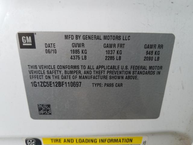 Photo 9 VIN: 1G1ZC5E12BF110697 - CHEVROLET MALIBU 1LT 