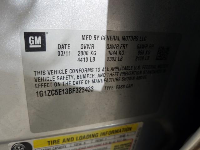 Photo 9 VIN: 1G1ZC5E13BF323433 - CHEVROLET MALIBU 1LT 