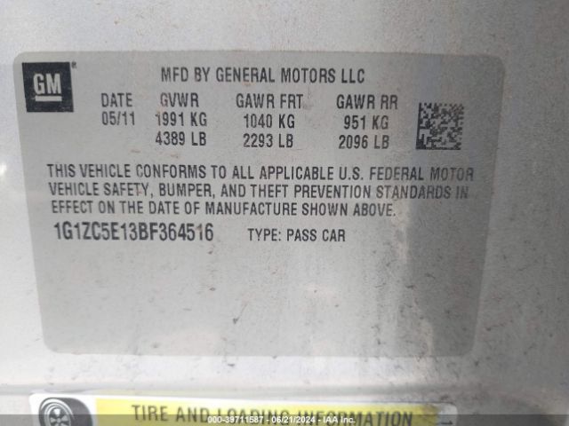 Photo 8 VIN: 1G1ZC5E13BF364516 - CHEVROLET MALIBU 