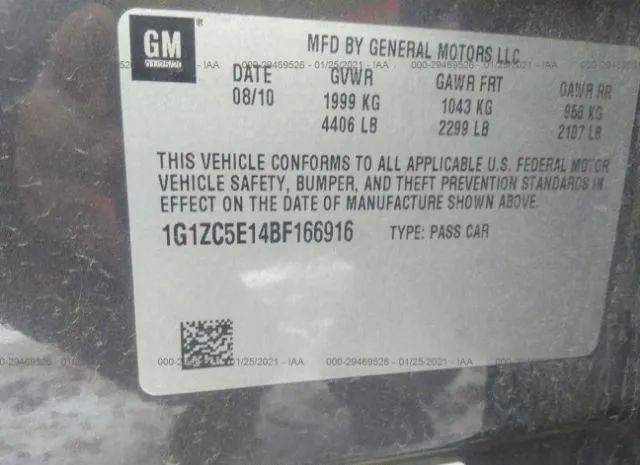 Photo 8 VIN: 1G1ZC5E14BF166916 - CHEVROLET MALIBU 