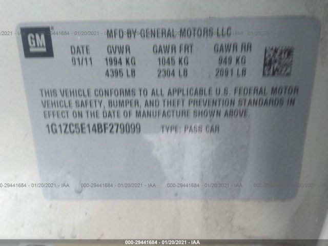 Photo 8 VIN: 1G1ZC5E14BF279099 - CHEVROLET MALIBU 