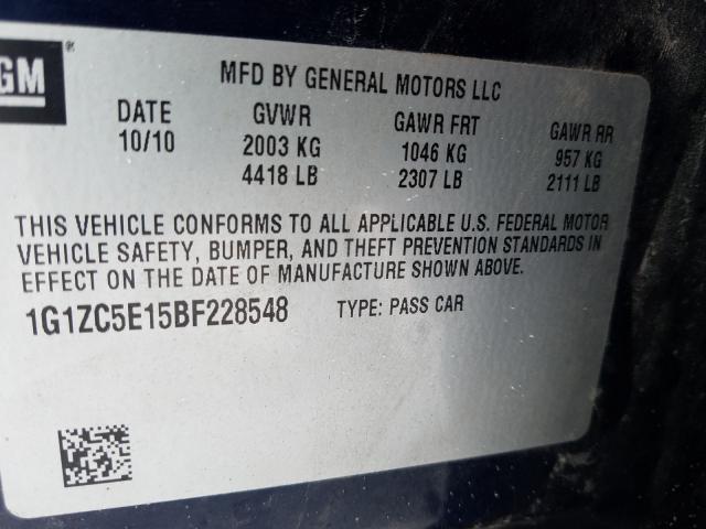 Photo 9 VIN: 1G1ZC5E15BF228548 - CHEVROLET MALIBU 1LT 