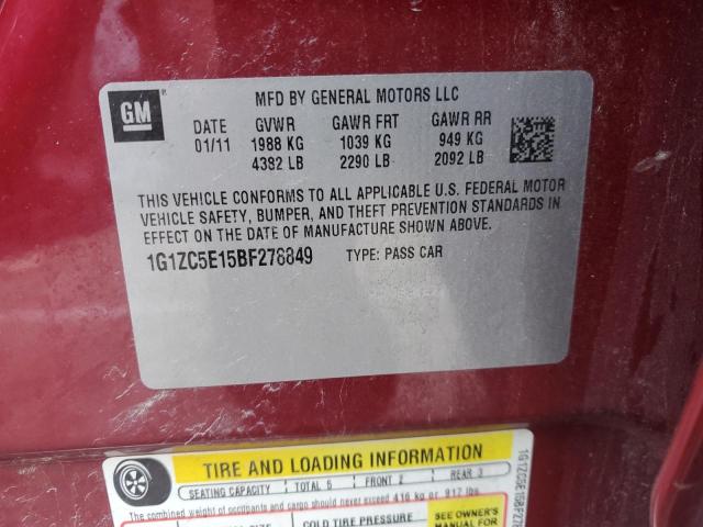 Photo 11 VIN: 1G1ZC5E15BF278849 - CHEVROLET MALIBU 4D 