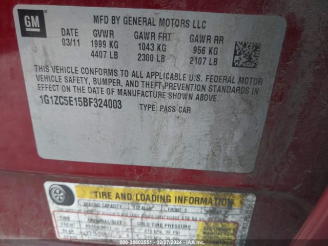 Photo 8 VIN: 1G1ZC5E15BF324003 - CHEVROLET MALIBU 