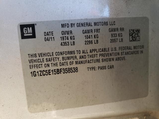 Photo 9 VIN: 1G1ZC5E15BF358538 - CHEVROLET MALIBU 1LT 