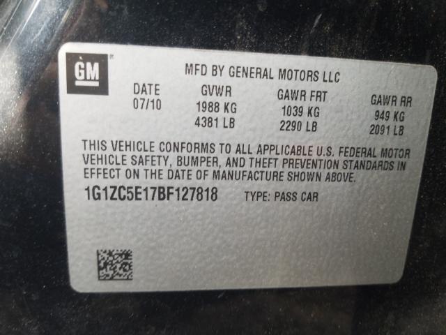 Photo 9 VIN: 1G1ZC5E17BF127818 - CHEVROLET MALIBU 1LT 