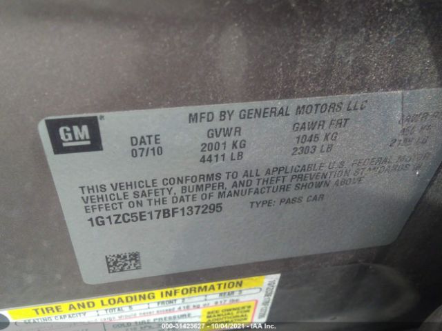 Photo 8 VIN: 1G1ZC5E17BF137295 - CHEVROLET MALIBU 