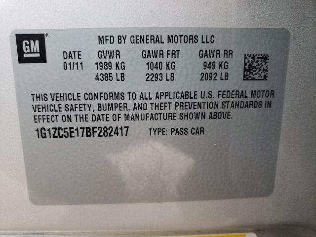 Photo 9 VIN: 1G1ZC5E17BF282417 - CHEVROLET MALIBU 1LT 