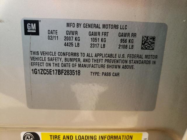 Photo 9 VIN: 1G1ZC5E17BF283518 - CHEVROLET MALIBU 1LT 