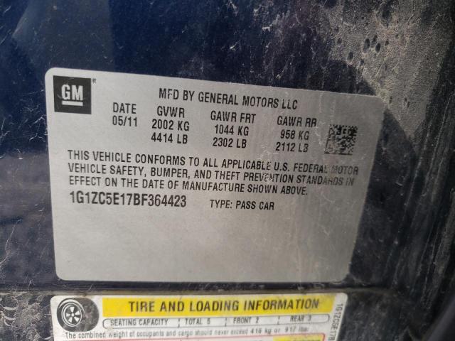 Photo 9 VIN: 1G1ZC5E17BF364423 - CHEVROLET MALIBU 1LT 