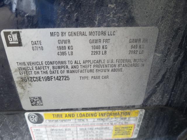 Photo 9 VIN: 1G1ZC5E19BF142725 - CHEVROLET MALIBU 1LT 