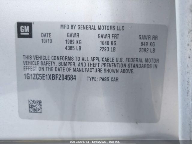 Photo 8 VIN: 1G1ZC5E1XBF204584 - CHEVROLET MALIBU 